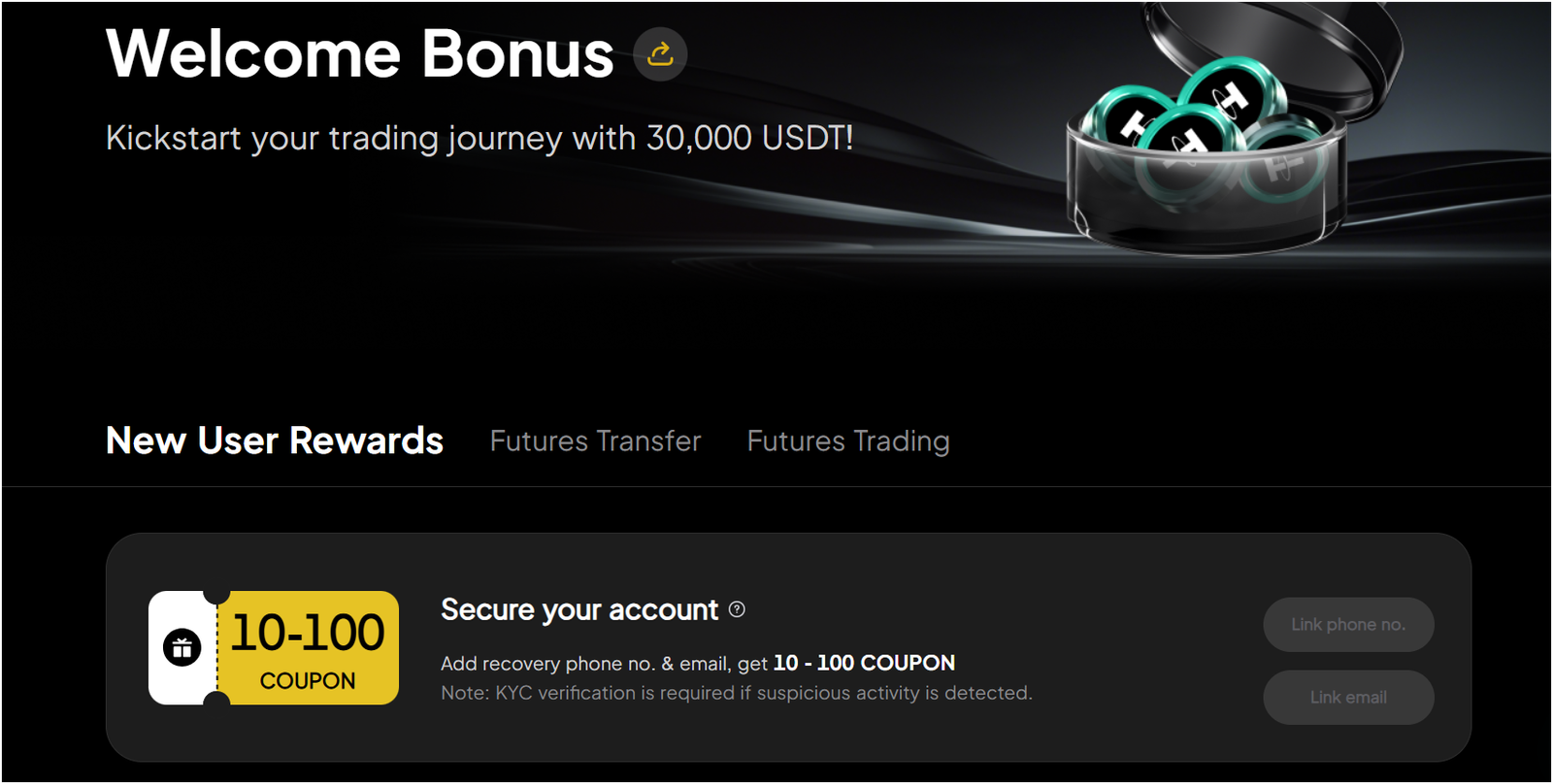 WEEX Sign up bonus