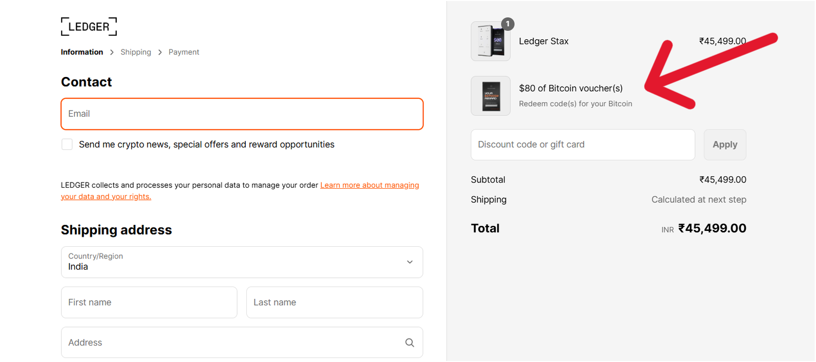 Ledger discount code